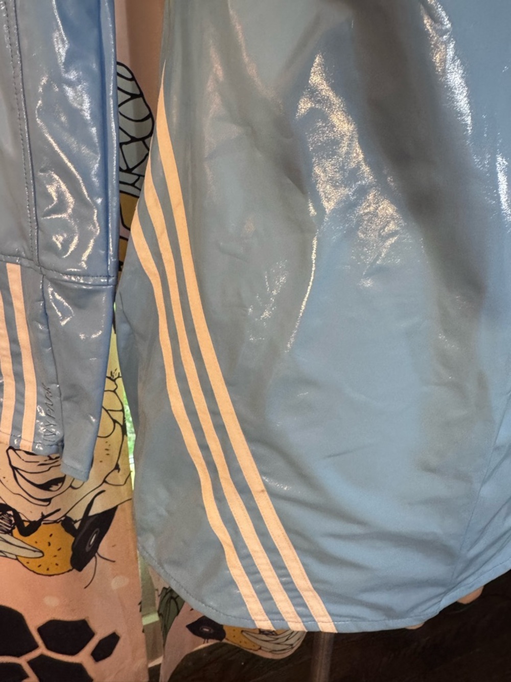adidas x IVY PARK Light Blue 1/2 Zip Latex Mini Dress - Size Medium - Picture 13 of 16
